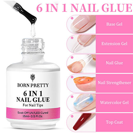 BORN PRETTY 6 in 1 Nail Glue - Jel (55391)