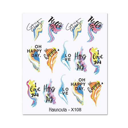 Su transferli nail art sticker X108 (53013-8)