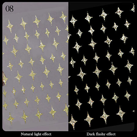 3D Reflektif efekt nail art sticker  model - 8 (55881-8)