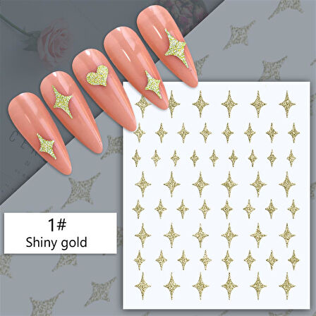 3D Reflektif efekt nail art sticker  model - 8 (55881-8)