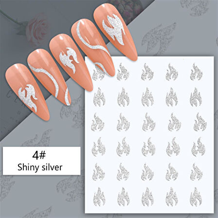 3D Reflektif efekt nail art sticker  model - 11 (55881- 11)