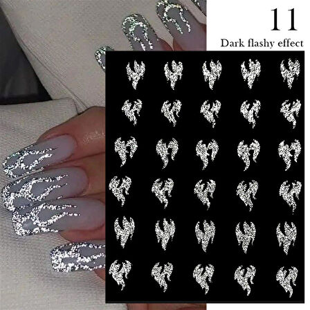 3D Reflektif efekt nail art sticker  model - 11 (55881- 11)