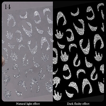 3D Reflektif efekt nail art sticker  model - 14 (55881- 14)