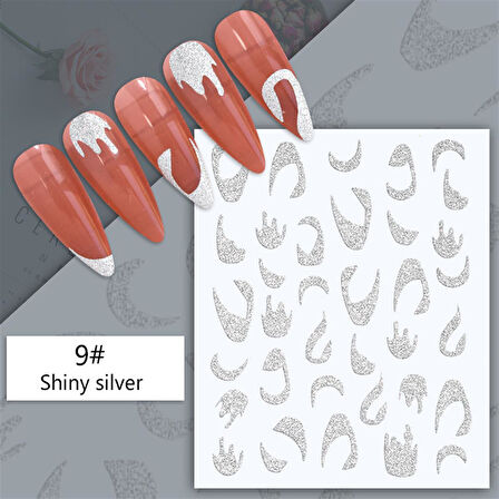 3D Reflektif efekt nail art sticker  model - 14 (55881- 14)