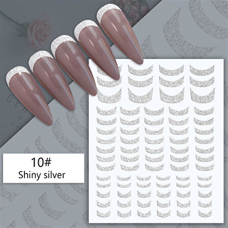 3D Reflektif efekt nail art sticker  model - 15 (55881- 15)