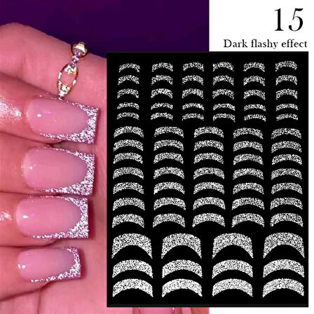 3D Reflektif efekt nail art sticker  model - 15 (55881- 15)