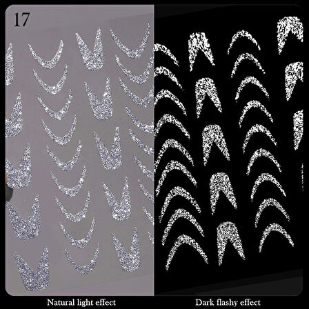 3D Reflektif efekt nail art sticker  model - 17 (55881- 17)