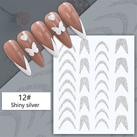 3D Reflektif efekt nail art sticker  model - 17 (55881- 17)