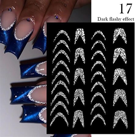 3D Reflektif efekt nail art sticker  model - 17 (55881- 17)