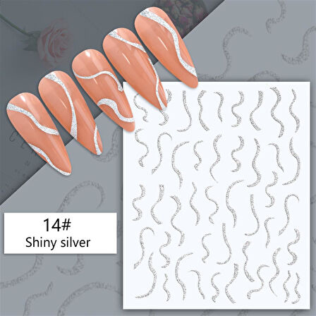 3D Reflektif efekt nail art sticker  model - 19 (55881-19)