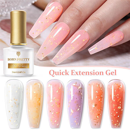 BORN PRETTY 7ml Gold Flakes Glitter Quick Building Gel SGE03 (55453)