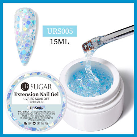 URSUGAR 15ml Glitter Nail Extension Gel URS005 (55638-5)