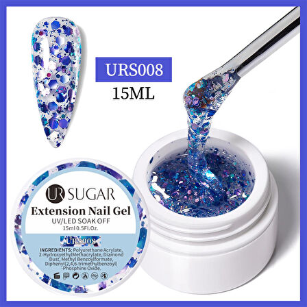 URSUGAR 15ml Glitter Nail Extension Gel URS008 (55638-8)