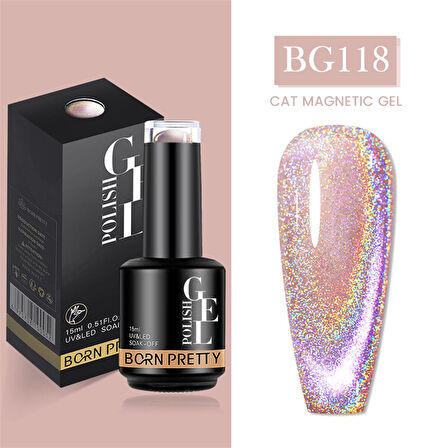 Born Pretty 15 ml Kedi Gözü kalıcı oje BG118 (55933)