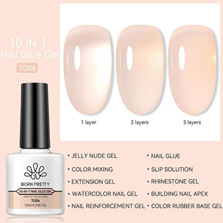 Born Pretty 10 fonksiyonlu Jelly Tırnak jeli 10in1 TG06 (56913)