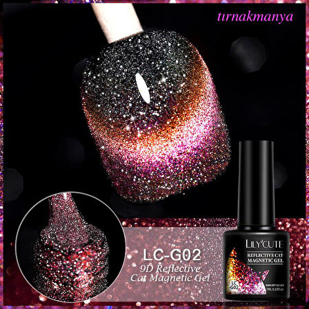 LILYCUTE 7ml 9D Reflective Cat Magnetic Kalıcı oje LC-G02 (53895)