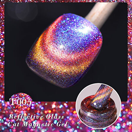 BORN PRETTY 15ml Hema Free Rainbow Reflective Kedi Gözü Kalıcı oje T005 (58695)