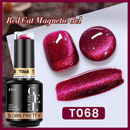 BORN PRETTY 15ml Hema Free Red Cat Magnetic Kalıcı oje T68 (60219)