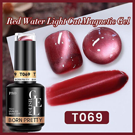 BORN PRETTY 15ml Hema Free Red Cat Magnetic Kalıcı oje T69 (60219)