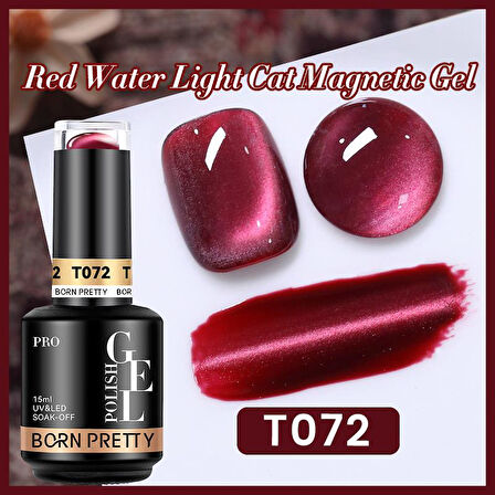 BORN PRETTY 15ml Hema Free Red Cat Magnetic Kalıcı oje T72 (60219)