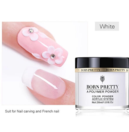 Born Pretty Akrilik Polimer toz White-46414