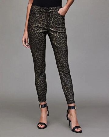 All Saints Orta Bel Leopar Desenli Jean