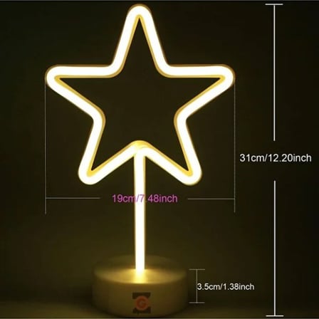 Özel Üretim Köşe Lambası Modern Detay Salon Aksesuarı Yıldız Neon LED Lamba