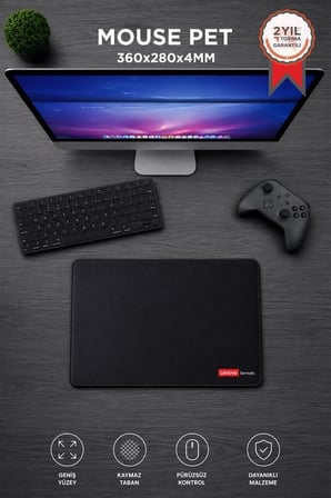 Çalışma Masası Oyun Ekipmanı Kaydırmaz Pad Oyuncu Fare Altlığı 360*280MM Siyah