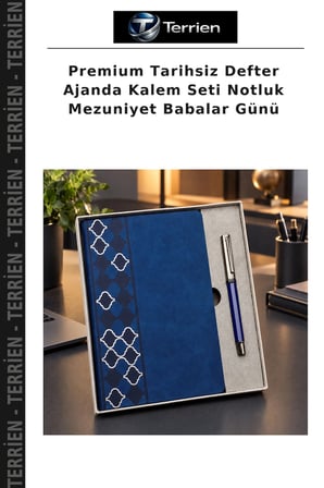 Premium Tarihsiz Defter Ajanda Kalem Seti Notluk Mezuniyet Babalar Günü