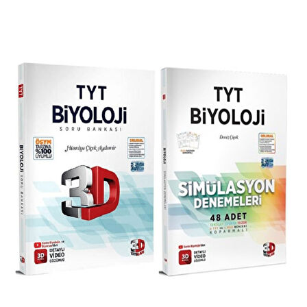 3D Yayınları TYT Biyoloji Soru Bankası ve Deneme Seti 2 Kitap