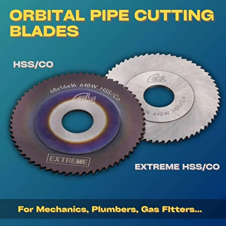 GLG 68x1.6x16mm 64BW diş Extreme HSS/Cobalt - Orbital Boru Kesme Testere Bıçağı (GF Makine Tezgahı)