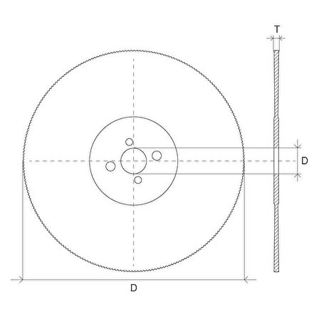 KRABBE 275x1.6x32mm BW diş TIN Kaplamalı - HSS Daire Testere Bıçağı (Demir Alaşımlı Metal Kesimi)
