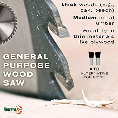 KRONBERG 300x3.2x30mm 48ATB diş Ahşap Kesici - TCT Elmas Daire Testere (Kontrplak, Kereste vb.)