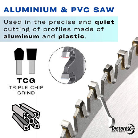 KRONBERG 190x2.8x30mm 54TCG diş Alüminyum, Plastik, PVC - TCT Elmas Daire Testere (Negatif Diş)