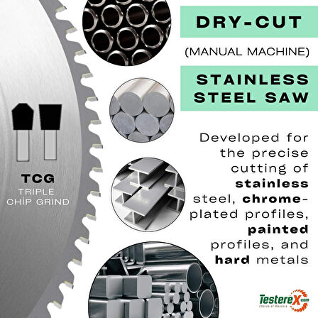 KRONBERG 355x2.4x25.4mm 84TCG diş Paslanmaz Profiller İçin - TCT Elmas Daire Testere (Kuru Kesim)