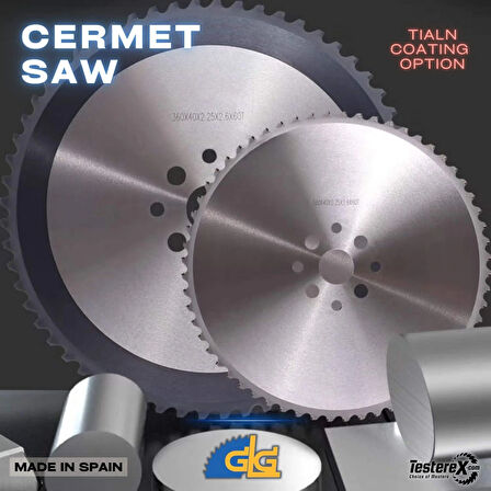 KRABBE 285x2x32mm 100 diş TIALN Kaplamalı  CERMET Daire Testere Bıçağı - Sulu Kesim İçin