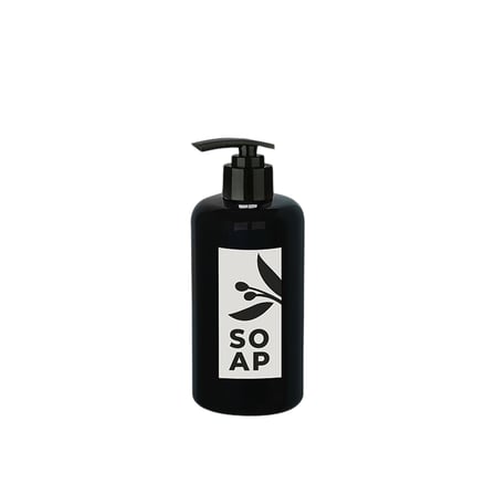Sıvı Sabunluk Yuvarlak Plastik Pompalı 500 Ml - Siyah