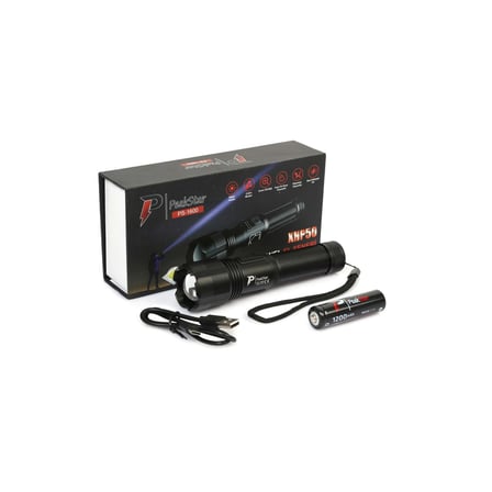 Peakstar Ps-1600 Süper Parlak Led Zoomlu 5 Mod Su Geçirmez Profesyonel Kamp Bekçi Avcı Feneri