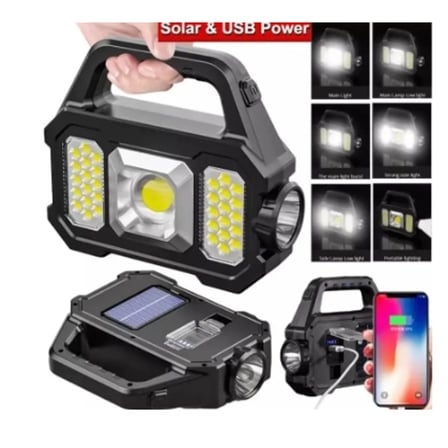 Polizei P-880a Solar Powerbanklı Şarjlı Taşınabilir Güçlü Fener
