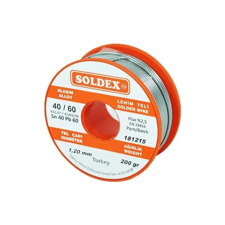 Soldex 40-60 Lehim Teli 200 Gr 1.6 Mm- Sn:40 / Pb:60
