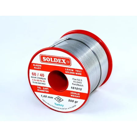 Soldex 60-40 Lehim Teli 500 Gr 1 Mm - Sn:60 / Pb:40
