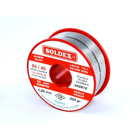 Soldex 60-40 Lehim Teli 200 Gr 1,2 Mm - Sn:60 / Pb:40