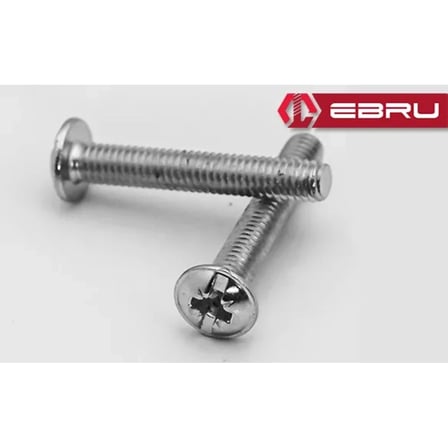 Ebru Yuvarlak Yıldız Başlı Rysb Kulp Vidası, Civata M4x22 - 50 Adet