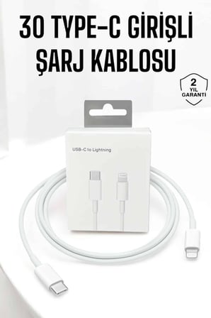 Iphone Uyumlu İOS Uyumlu Lightning Hızlı Şarj Tye C Lightning Şarj Kablosu