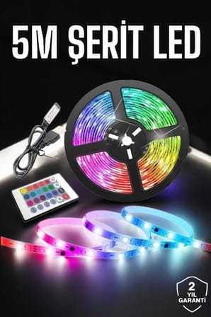 led işık 5 metre şerit led rgb işıklı