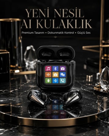 AI Bluetooth Kulaklık Akıllı Dokunmatik Kontrol Özellikli