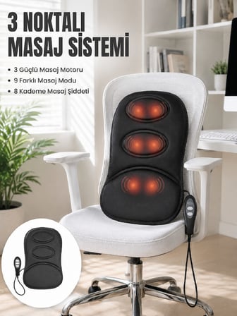 Titreşimli Masaj Koltuk Minderi Kademe Şiddet Ayarlı Isıtma Fonksiyonlu Masaj Pedi