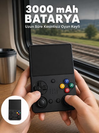 Retro Taşınabilir Oyun Konsolu 3.5 İnç IPS Ekran 26 Emülatör Destekli 64GB El Tipi Oyun Cihazı