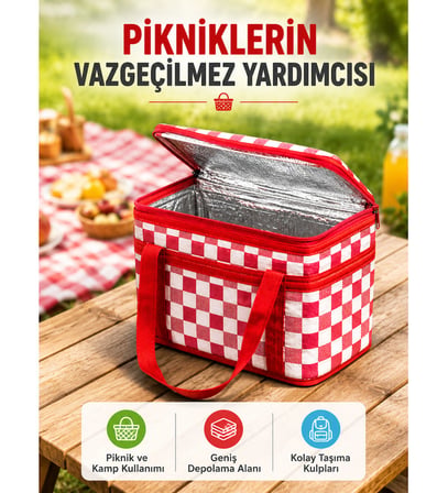 25 Litre Geniş Hacimli Termos Çanta Dayanıklı Fermuarlı Isı Korumalı Taşıma Çantası