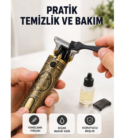 Erkek Bakım Tıraş Makinesi 1500 mAh Lityum Batarya 1 mm 2 mm 3 mm Taraklı